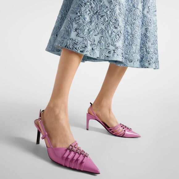 Gucci Seraphine 75MM Leather Slingback Pumps size 40 - Picture 2 of 16